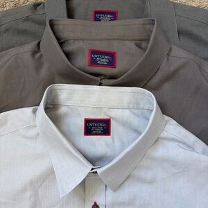 UnTuckit Men’s Button Up Shirt Size XXXL Long Sleeve Gray/Blue Lot Of 3